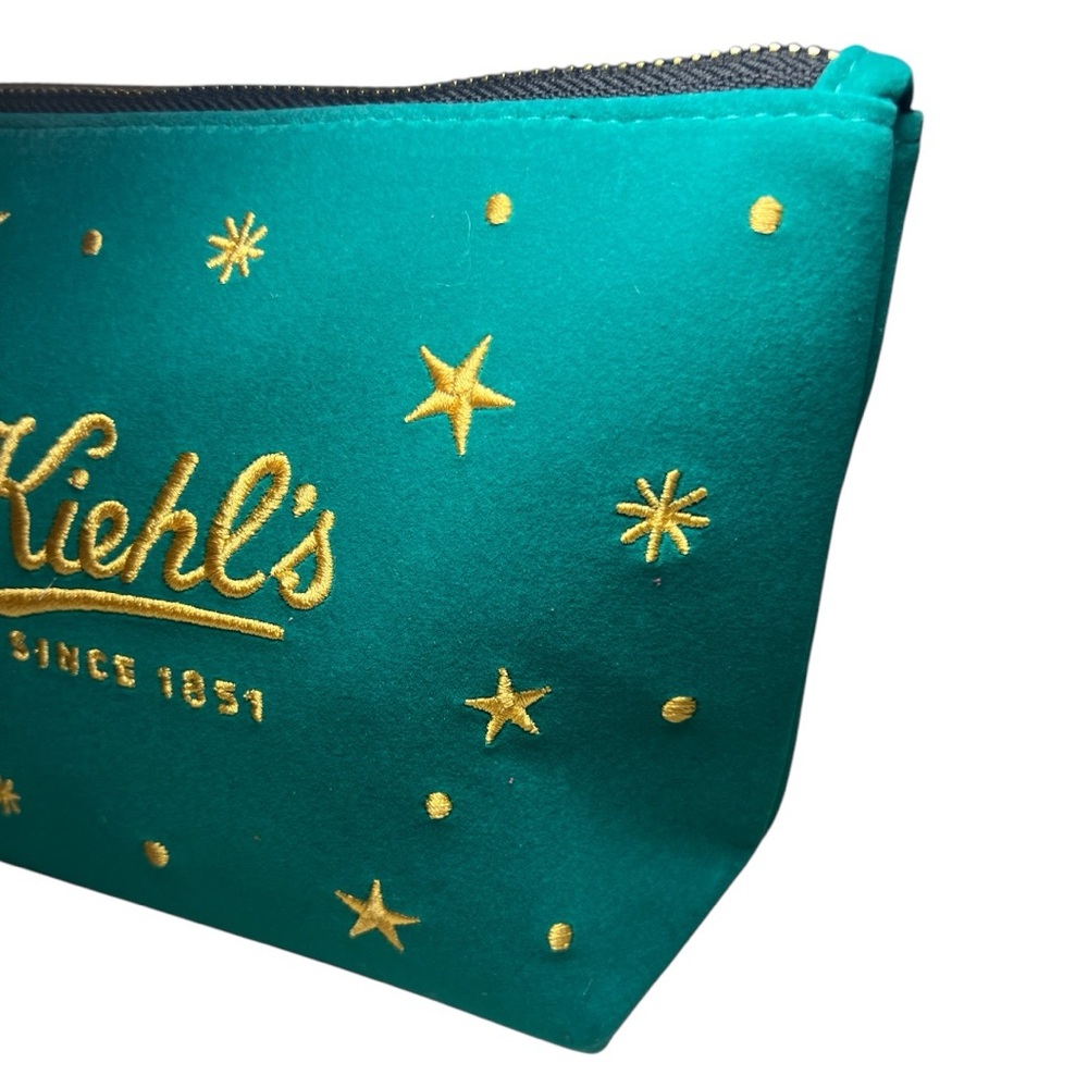 Kiehl’s Velvet Pouch Makeup Cosmetic Case Bag Green - Picture 4 of 14